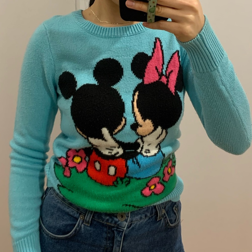 H&M Mickey mouse Aqua Sweater (4 US)